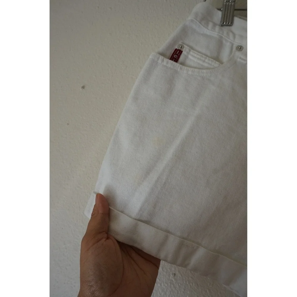 L.E.I.‎ Denim Shorts Cotton Vintage 90s minimalist High Waisted White Size 9